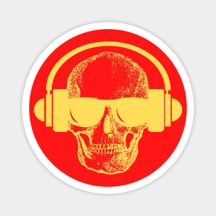 Skull And Phones, Yellow Magnet